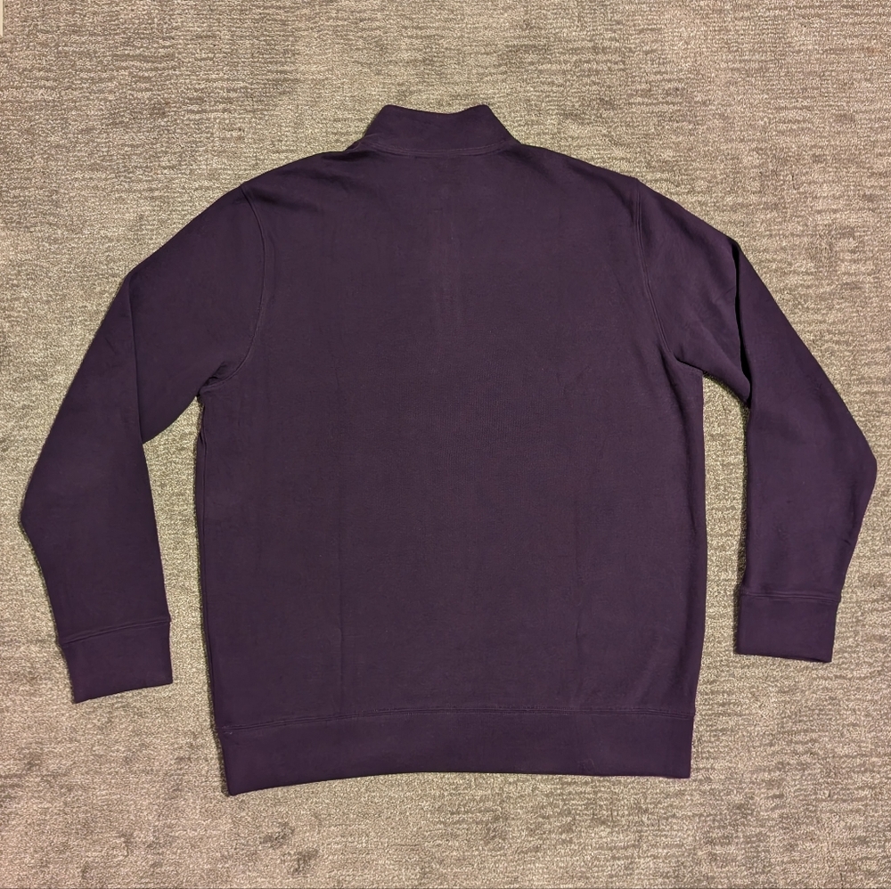 Land's End Men's Deep Plum Quarter-Zip Sweater - XL - Picture 3 of 10